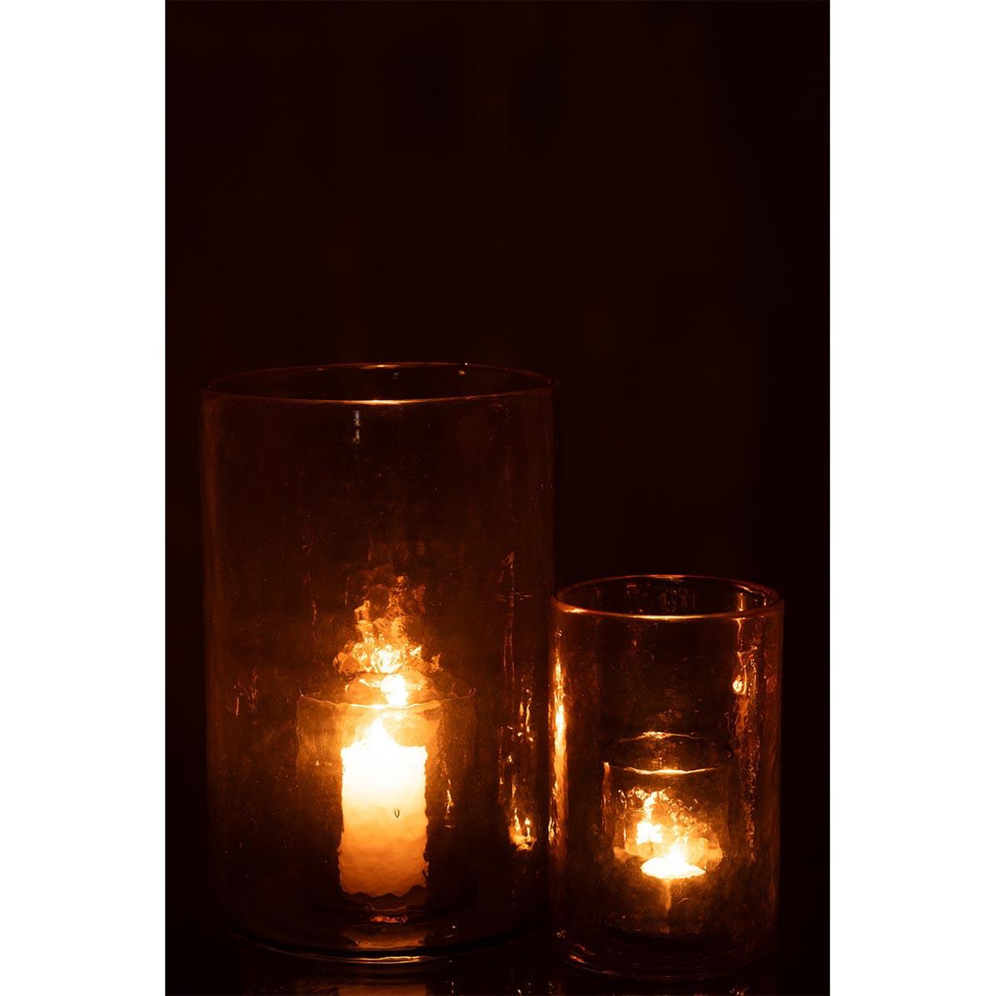 Voir la diapositive 6 : J-LINE Photophore Double en Verre  Hurricane  20cm Jaune