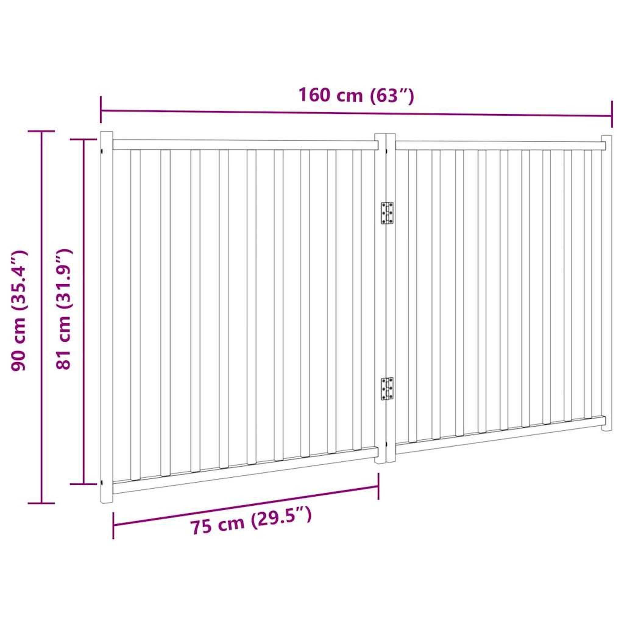 Voir la diapositive 6 : VIDAXL Barriere pour chien pliable 2 panneaux 160 cm bois sapin massif