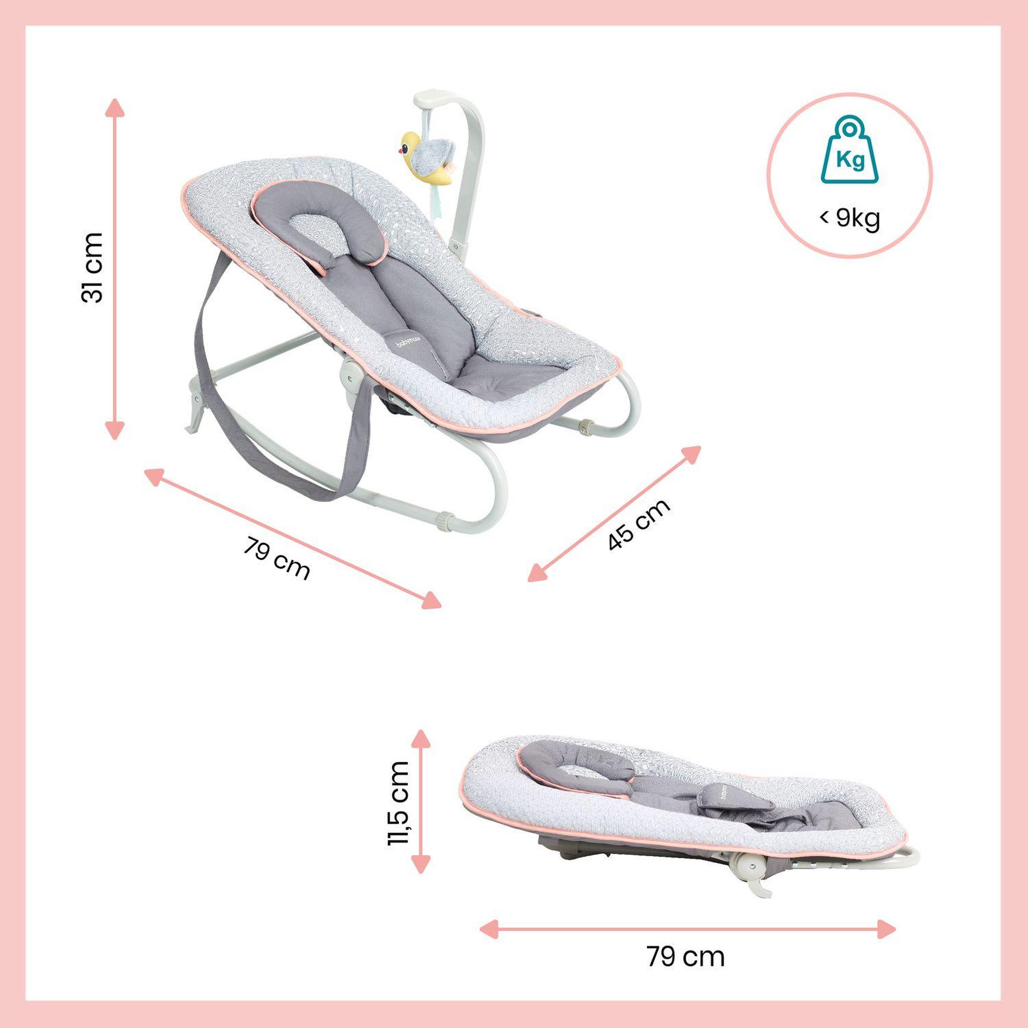 Voir la diapositive 8 : BABYMOOV Transat balancelle bébé Graphik - Pêche