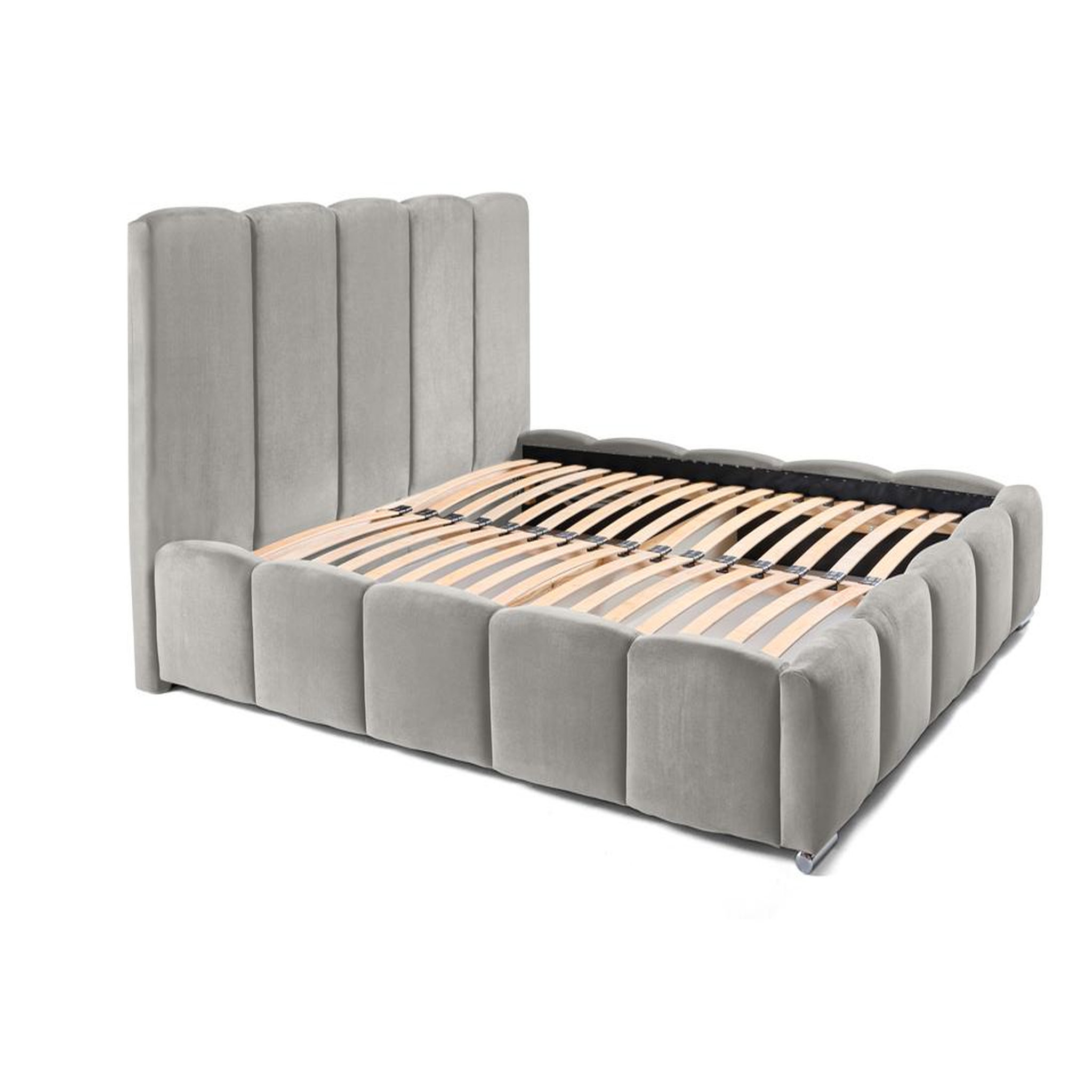 Voir la diapositive 2 : BEST MOBILIER Torreon - lit coffre - 140x200 - sommier inclus - en velours