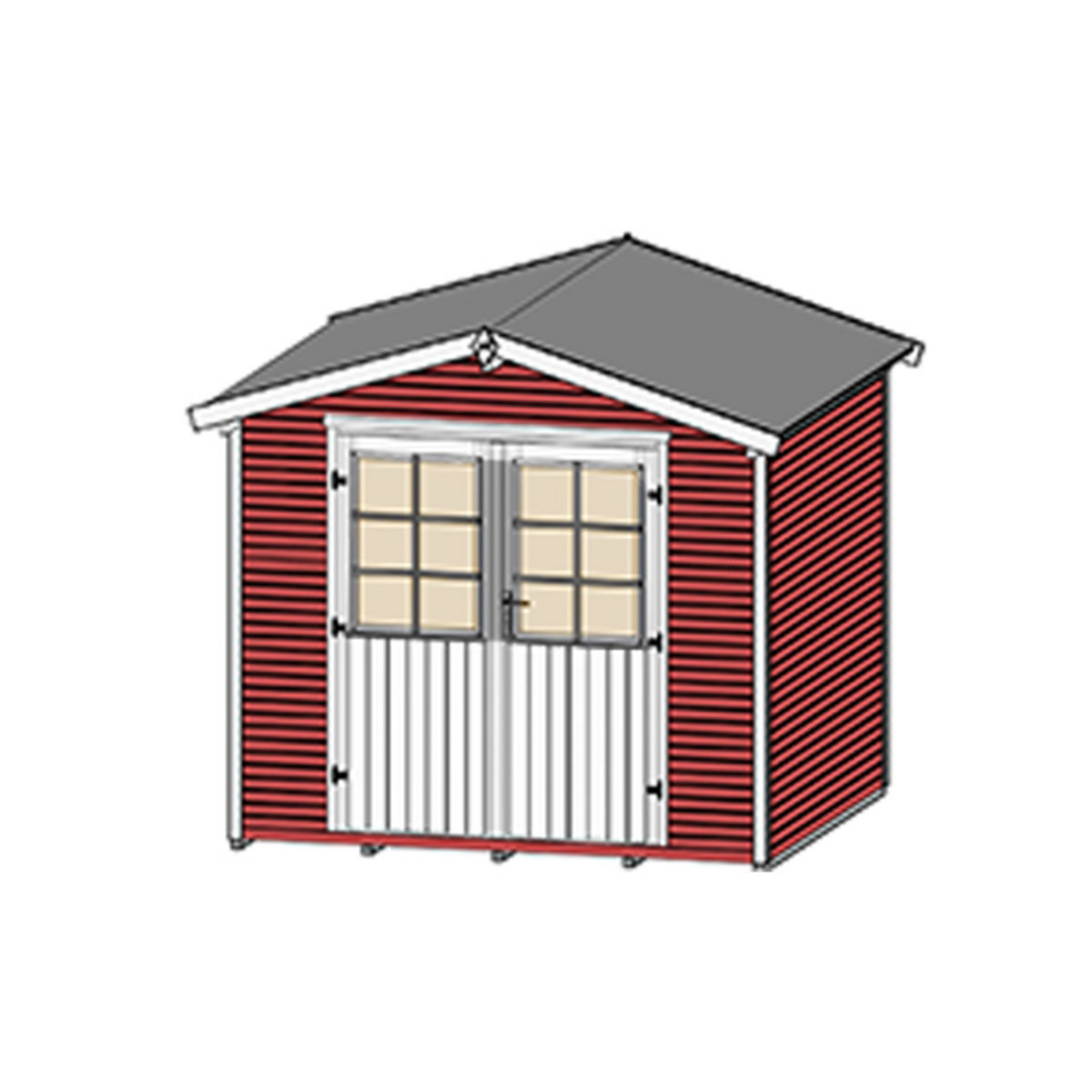 WEKA Abri de jardin bois - Rouge - 5,87m²