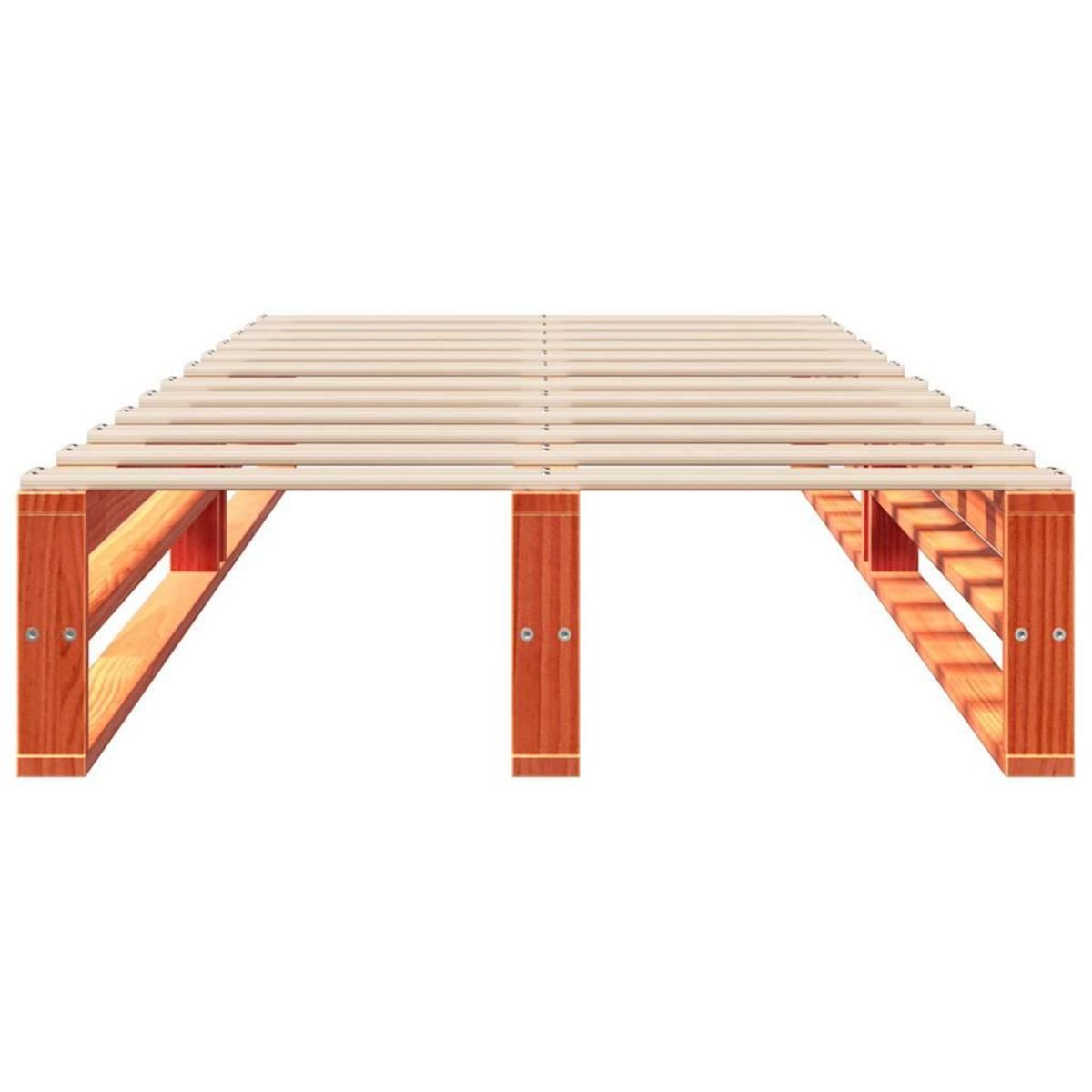 VIDAXL Cadre de lit sans matelas cire marron 100x200cm bois pin massif