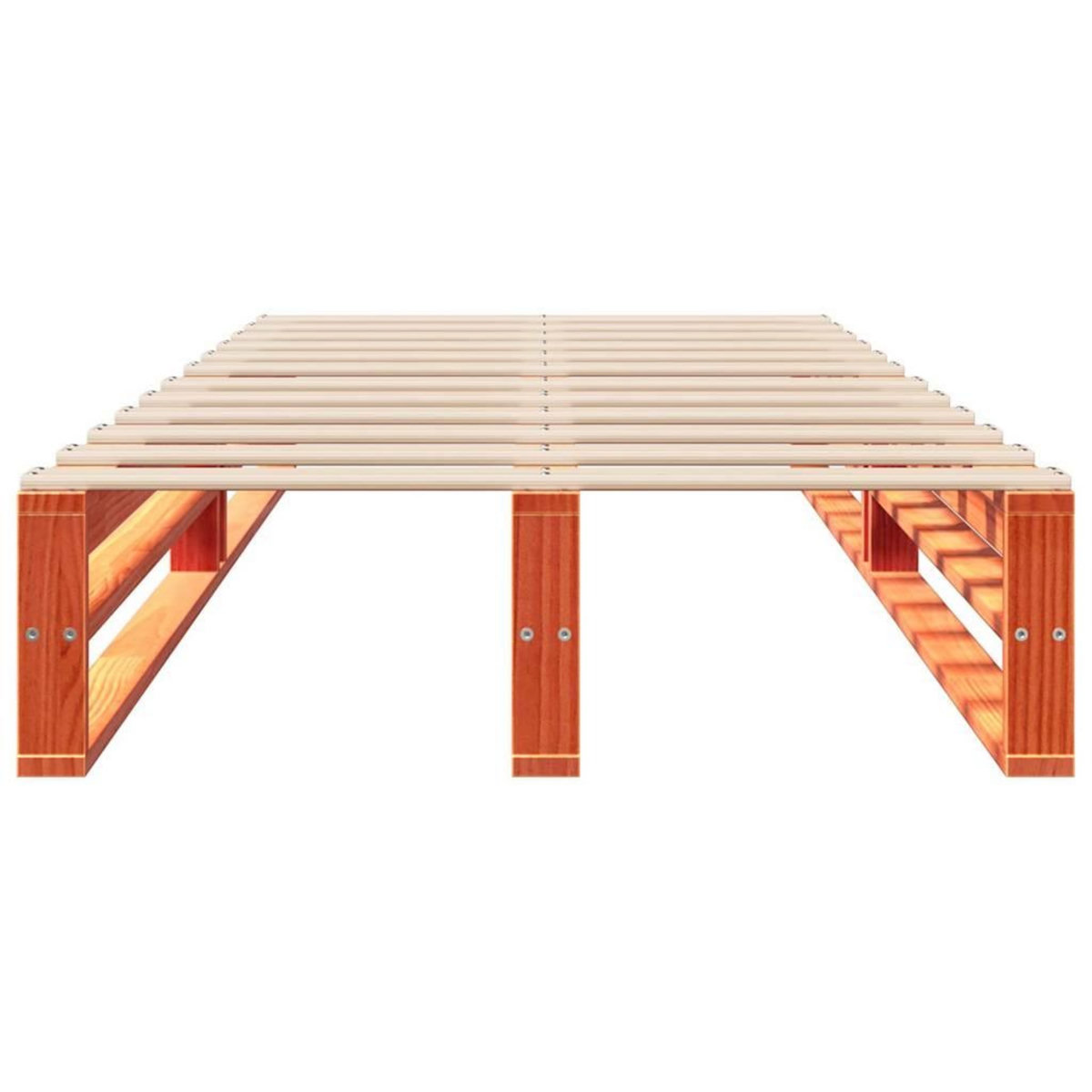 VIDAXL Cadre de lit sans matelas cire marron 100x200cm bois pin massif