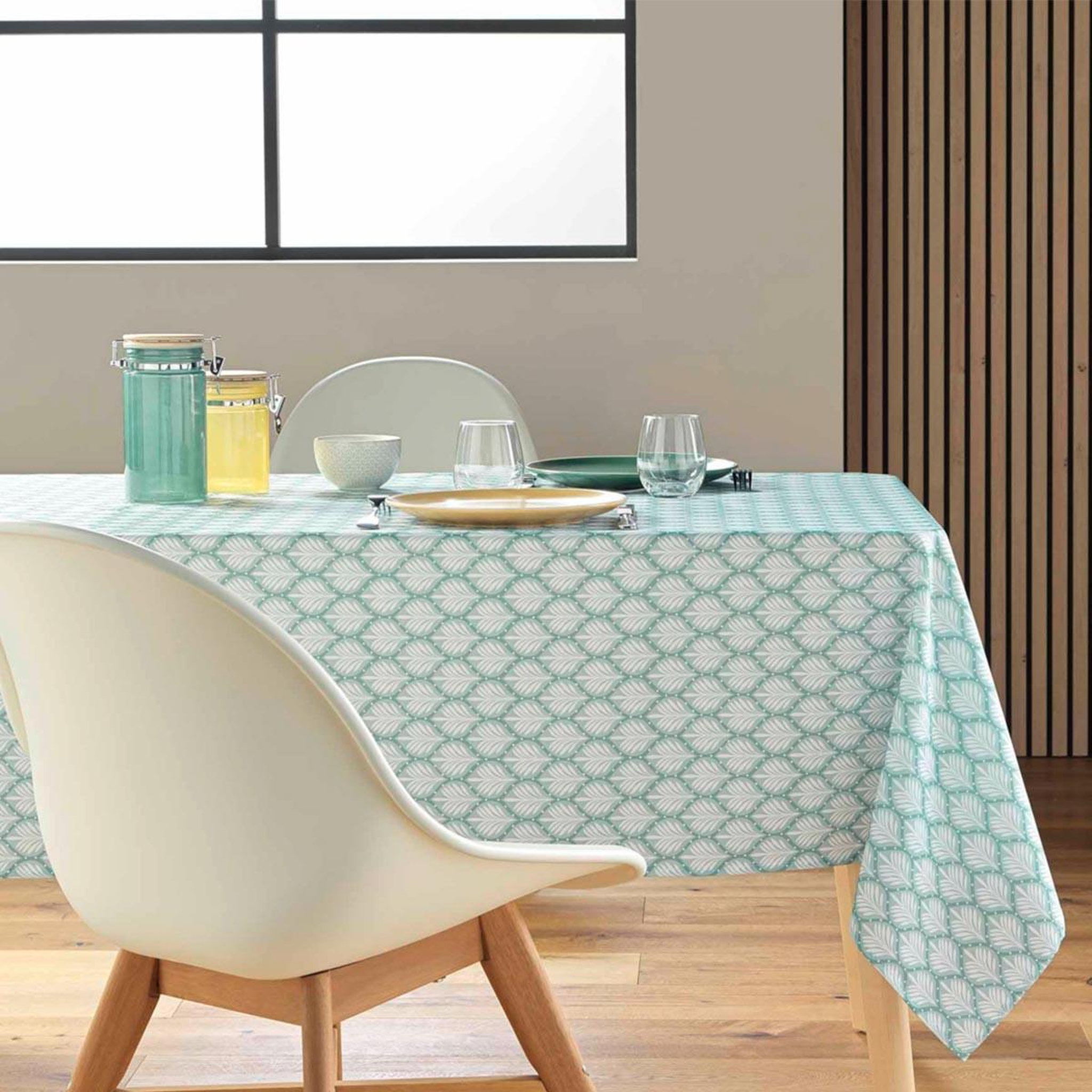 Voir la diapositive 4 : Douceur d'Intérieur Nappe antitache imprimé  davia  145x240cm sauge