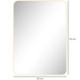 Voir la diapositive 3 : HOMCOM Miroir mural rectangulaire 50 x 70 cm cadre alliage aluminium doré