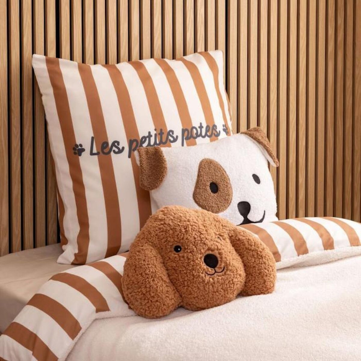 Atmosphera Kids Coussin Bouclette Chien  Scott  40x40cm Blanc