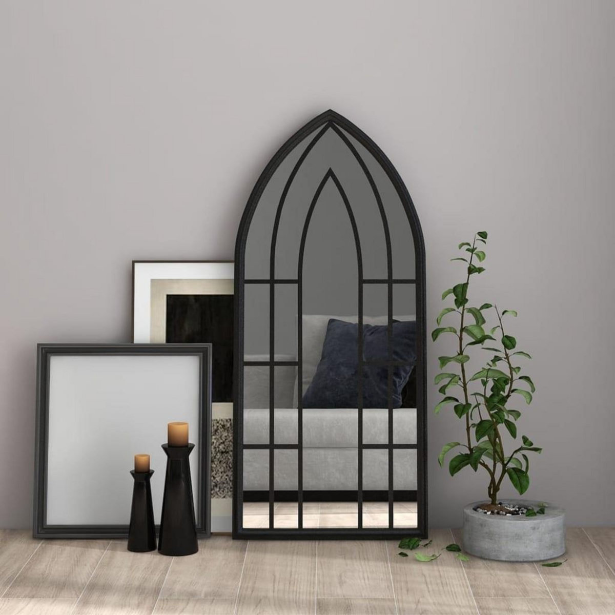 VIDAXL Miroir Noir 100x45 cm Fer pour utilisation a l'interieur