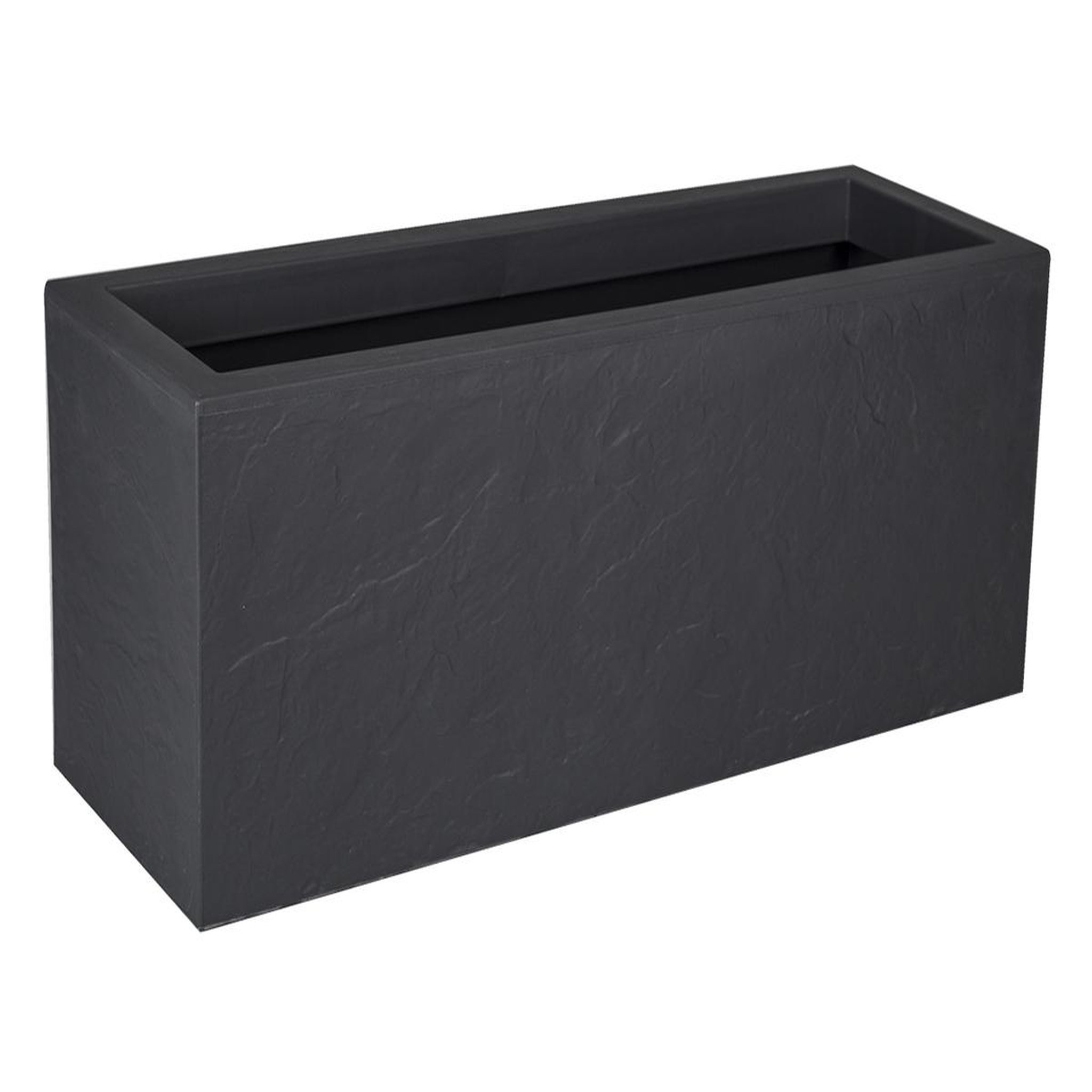 Eda Jardinière rectangulaire volcania up effet pierre 57 l anthracite - eda