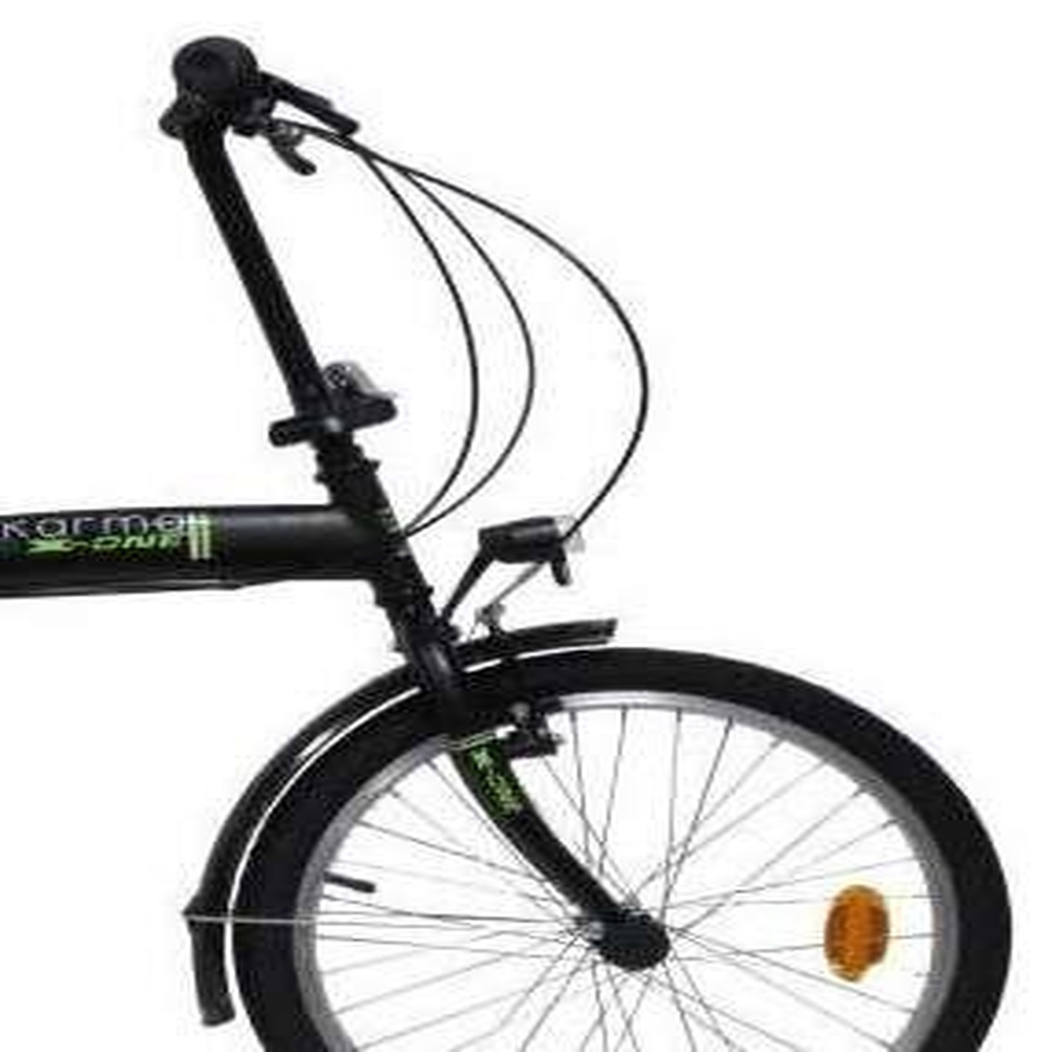 Voir la diapositive 3 : Vélo Pliant - Modèle 20'' Rigide Mixte Acier Pliant  Karma X-one - Fourche rigide - 6 vitesses - Dérailleur Shimano - Freins V-Brake