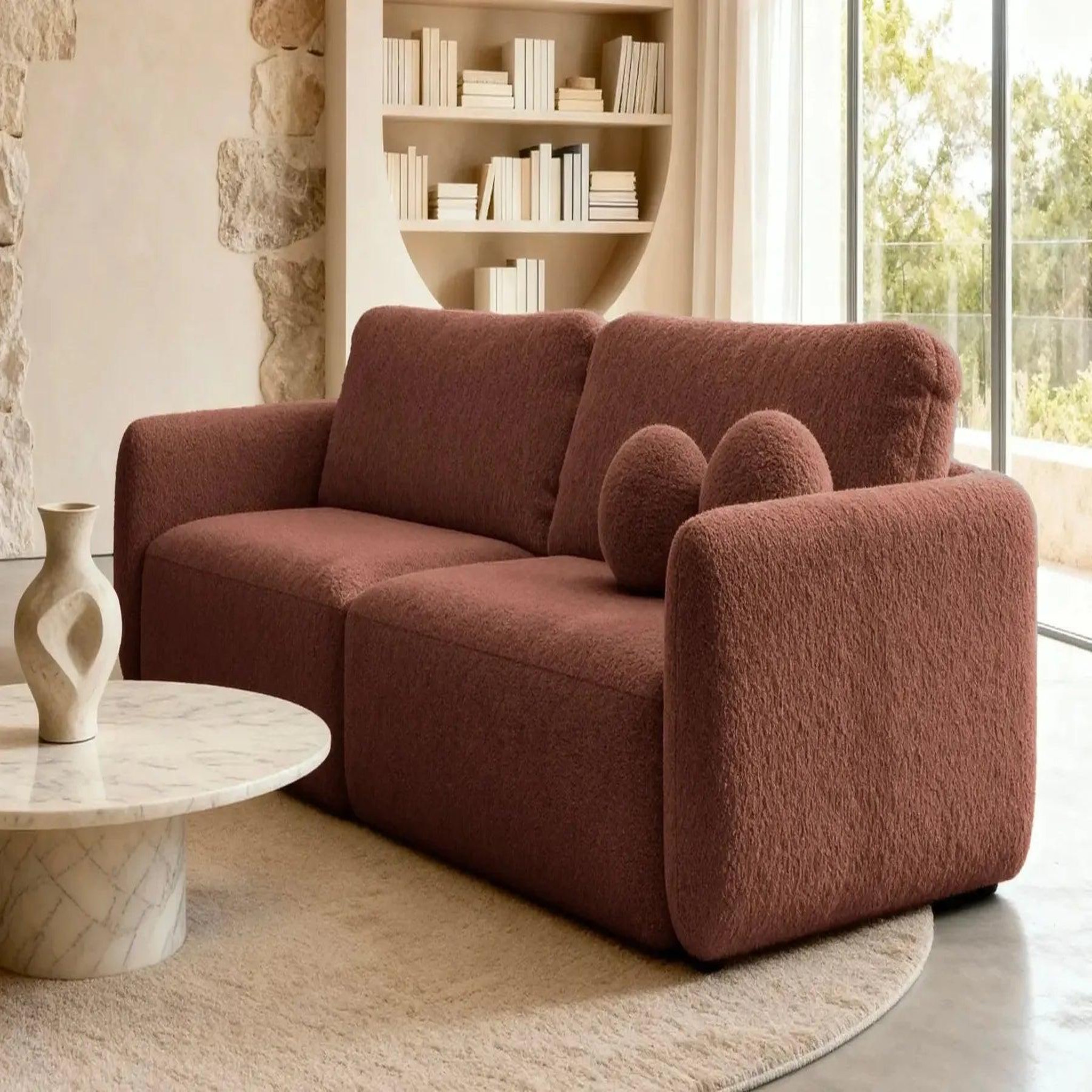 Voir la diapositive 6 : CASANOVA PARIS Gigi - canapé droit convertible tissu bouclette