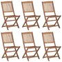 Voir la diapositive 2 : VIDAXL Chaises pliables de jardin lot de 6 avec coussins Bois d'acacia