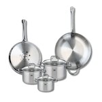 ELO Ensemble de 2 Poêles de cuisson 28 et 32 cm et 3 faitouts 14, 16 et 20 cm Elo Profi Citrin