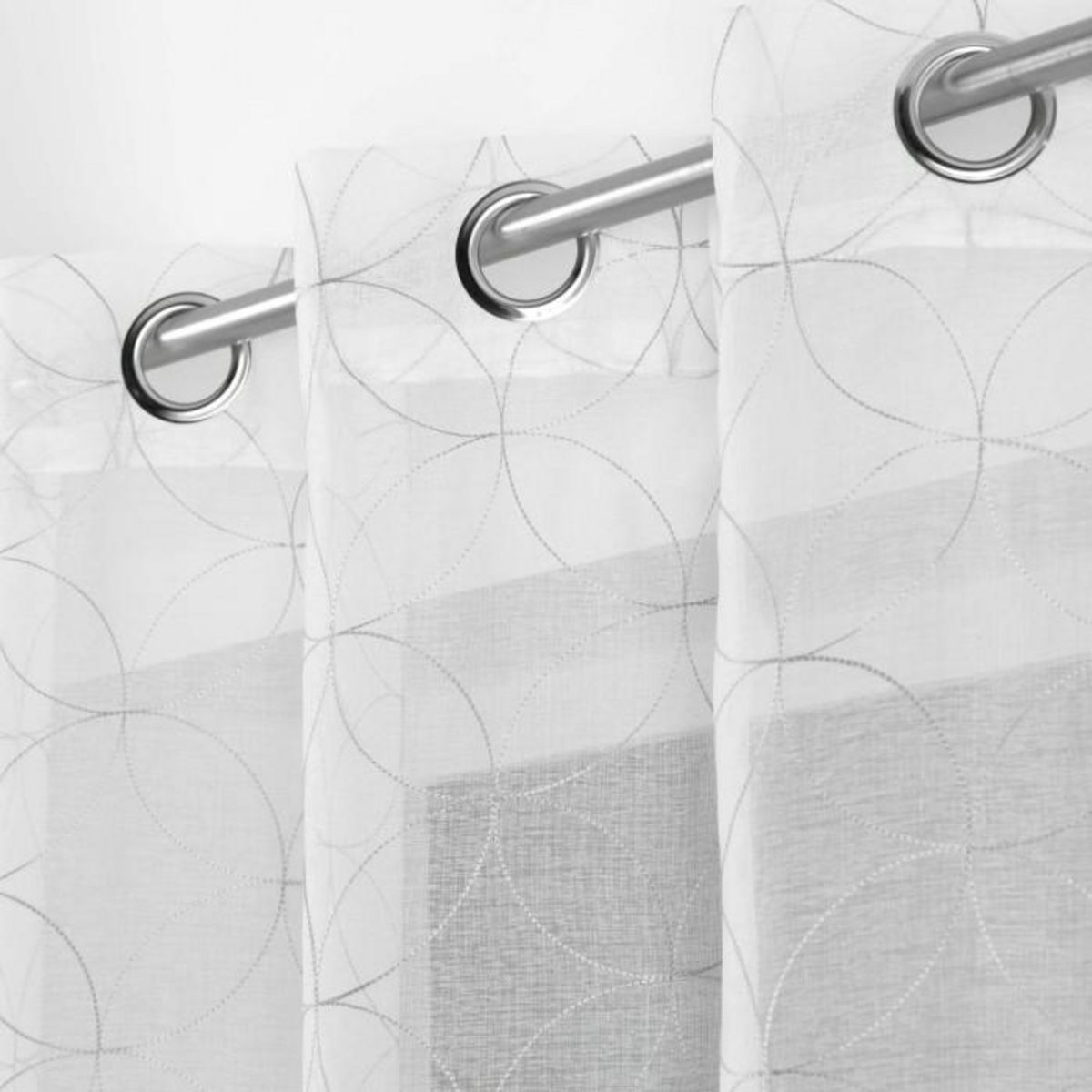 Paris Prix Rideau Voilage à Œillets  Olympia  140x240cm Gris