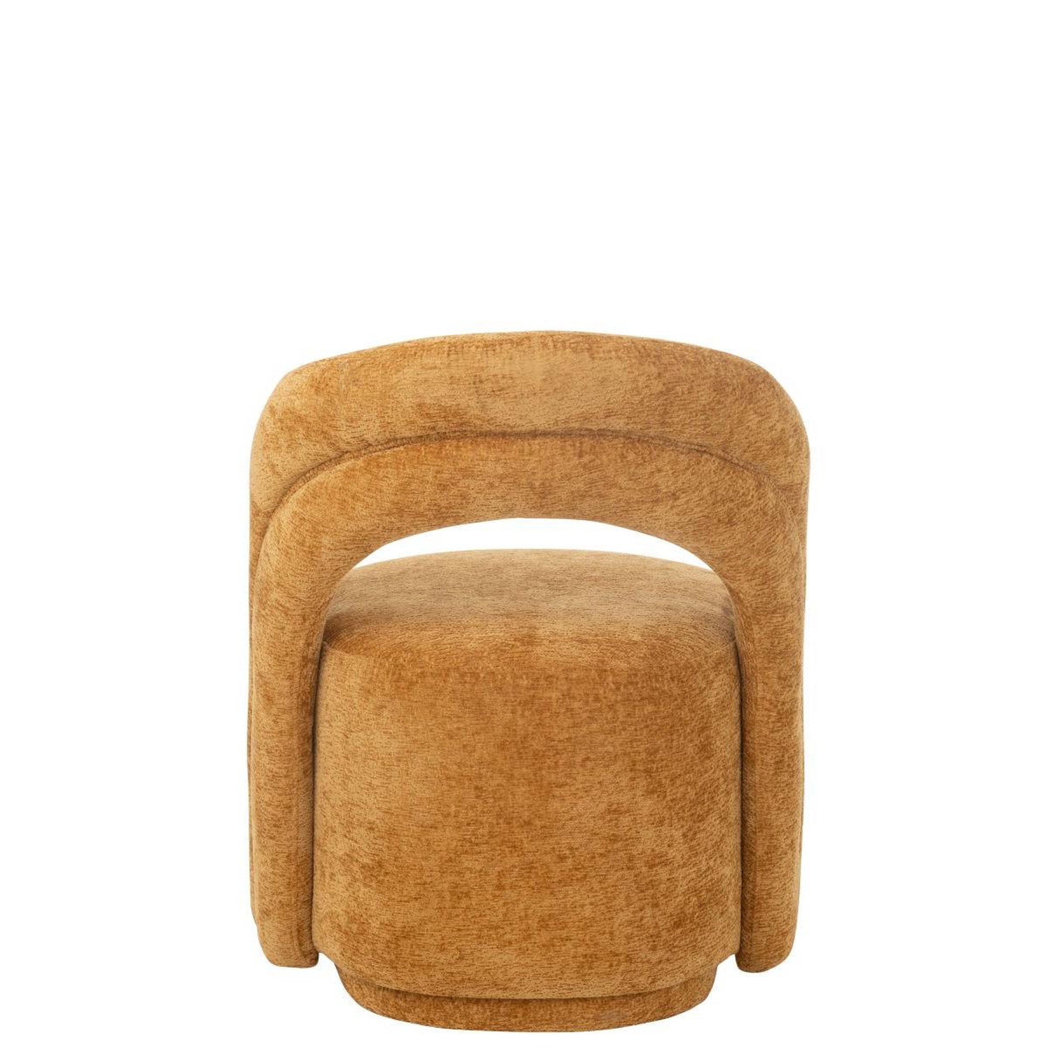Voir la diapositive 4 : J-LINE Fauteuil Design Arrondi  Anise  80cm Ocre