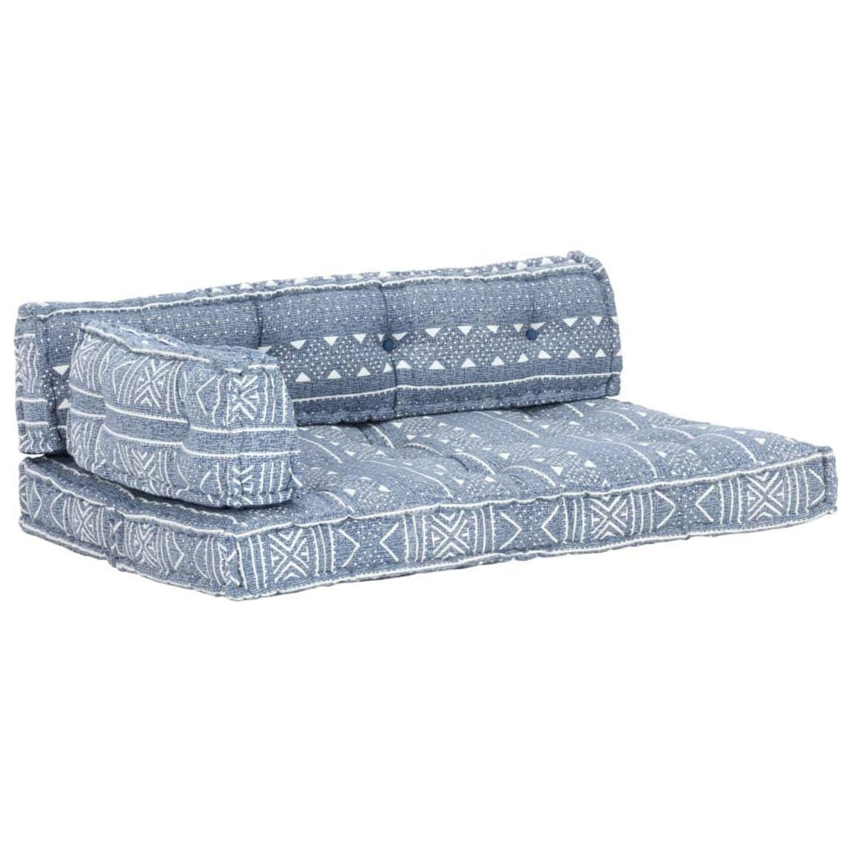 VIDAXL Coussin de canape palette Indigo Tissu Patchwork