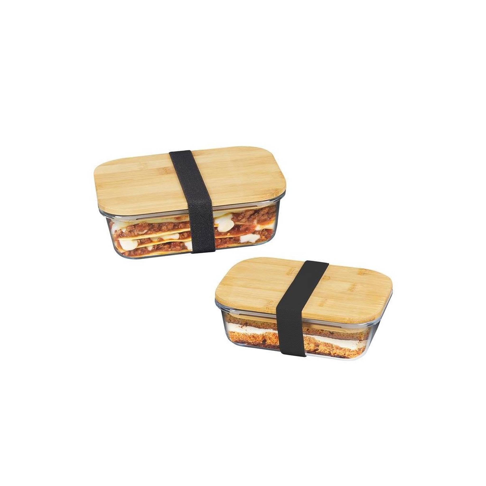 Voir la diapositive 4 : COOK CONCEPT Lot de 2 boîtes de conservation  bambou  0,9l transparent