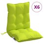 Voir la diapositive 2 : VIDAXL Coussins de chaise a dossier bas lot de 6 vert vif