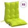 Voir la diapositive 2 : VIDAXL Coussins de chaise a dossier bas lot de 6 vert vif
