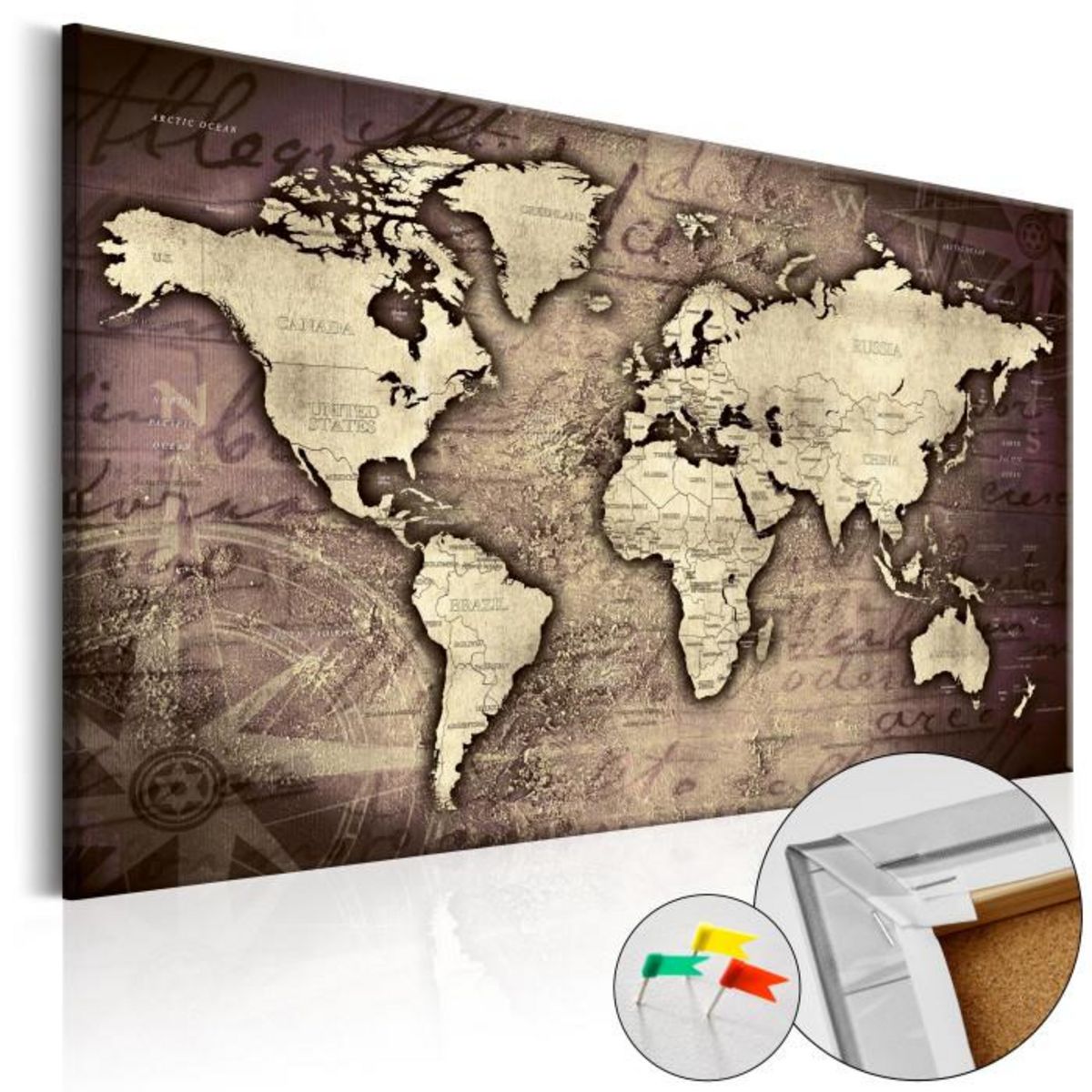 Paris Prix Tableau en Liège  Carte du Monde - Precious World