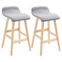 Voir la diapositive 1 : HOMCOM Tabourets de bar style scandinave - lot de 2 tabourets de bar avec repose-pieds - bois de sapin tissu polyester aspect lin gris