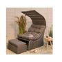 Voir la diapositive 2 : JARDIDECO Lit extérieur pour jardin en résine tressée taupe Siesta