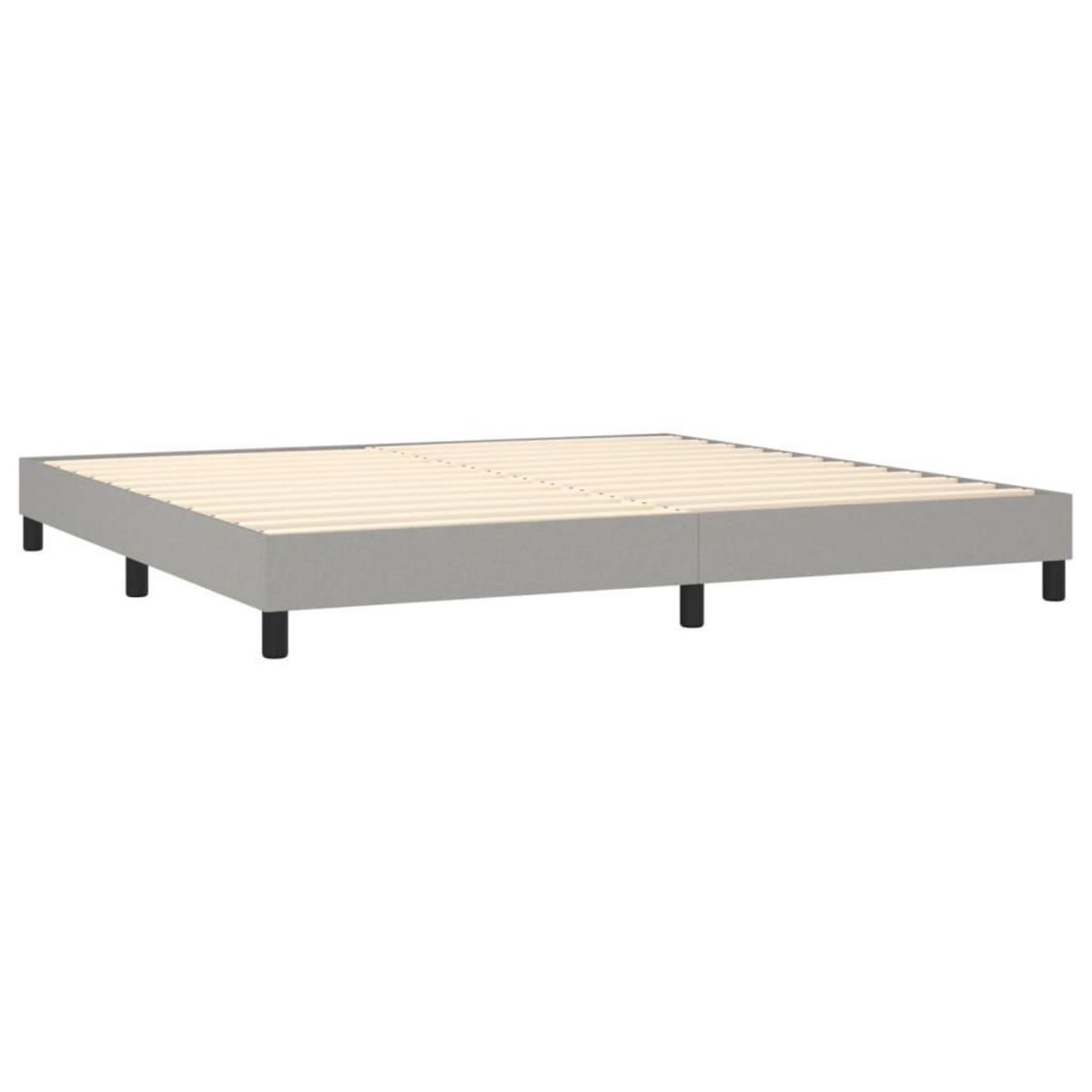 VIDAXL Sommier a lattes de lit matelas LED Gris clair 200x200 cm Tissu