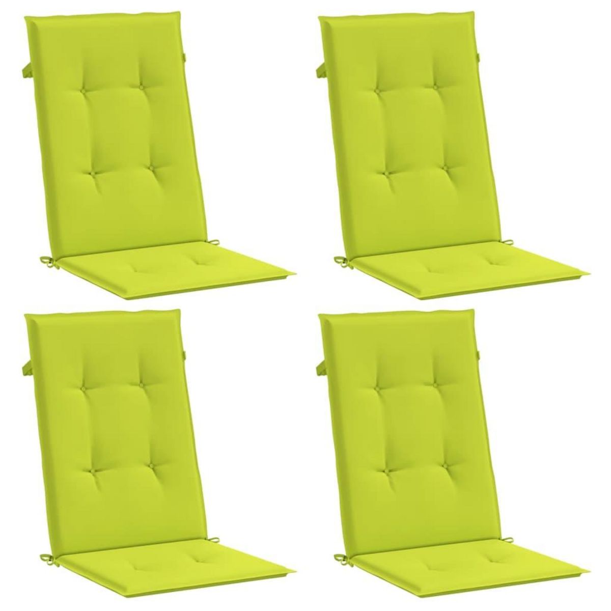 VIDAXL Coussins de chaise de jardin a dossier haut lot de 4 vert vif