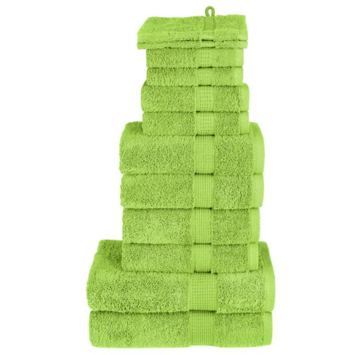 VIDAXL Ensemble de serviettes de qualité supérieure SOLUND 12 pcs vert