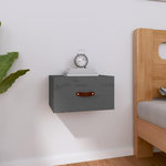 VIDAXL Table de chevet murale Gris 40x29,5x22 cm
