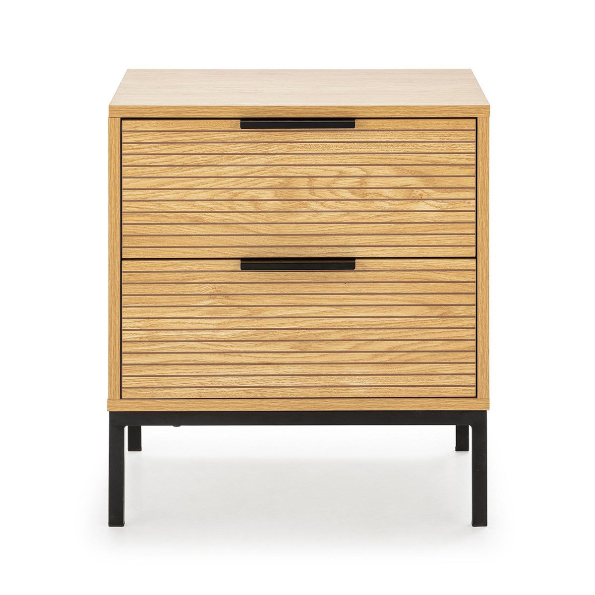 VS VENTA-STOCK Table de chevet 2 tiroirs Monica couleur Bois