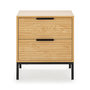 Voir la diapositive 4 : VS VENTA-STOCK Table de chevet 2 tiroirs Monica couleur Bois
