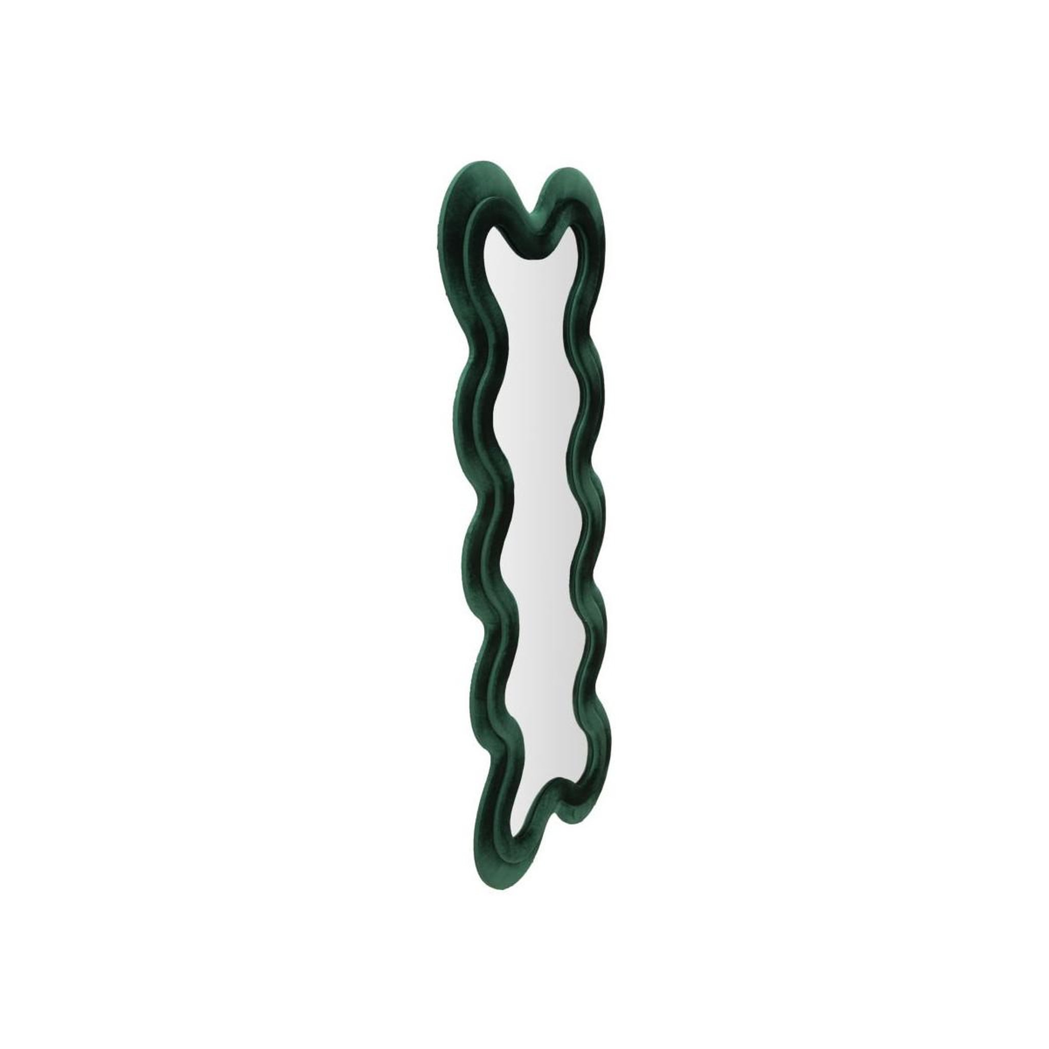 Voir la diapositive 2 : Paris Prix Miroir Mural en Velours  Monica  160cm Vert