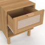 Voir la diapositive 6 : ID MARKET Lot de 2 tables de chevet ROBIN 1 tiroir avec niche bois et effet lin
