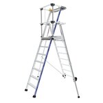 TUBESCA Plate-forme confort Sherpamatic fixe à 8 marches garde-corps à  lisses rigide