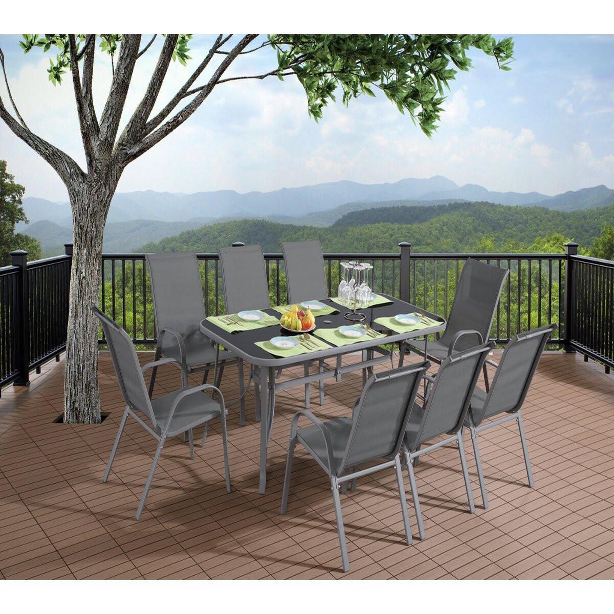 Voir la diapositive 2 : Habitat et Jardin Table de jardin  cordoba  - phoenix - 8 places - argenté