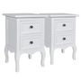 Voir la diapositive 2 : VIDAXL Table de chevet 2 pcs avec 2 tiroirs MDF Blanc