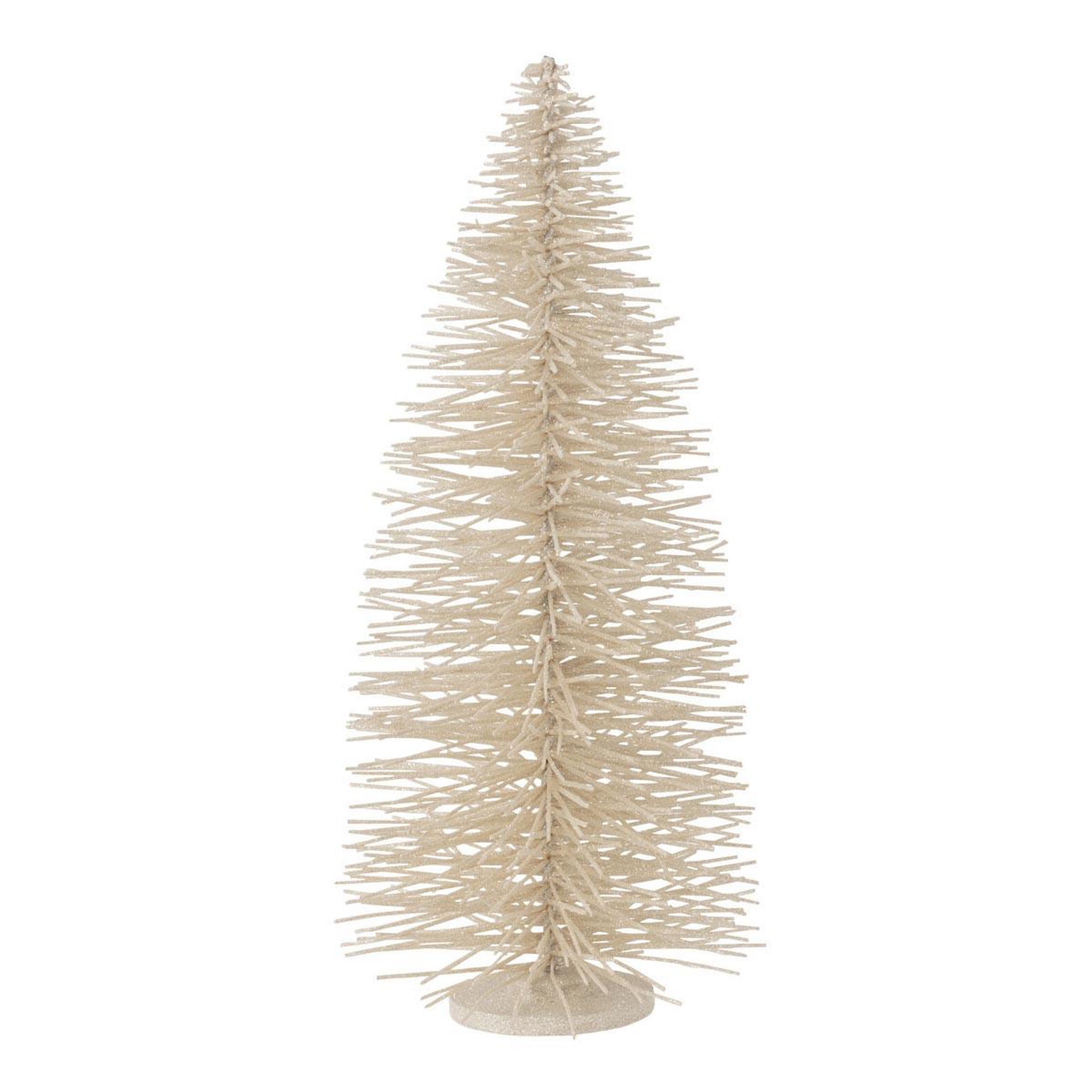 J-LINE Sapin de noël déco à paillettes  otis  70cm blanc