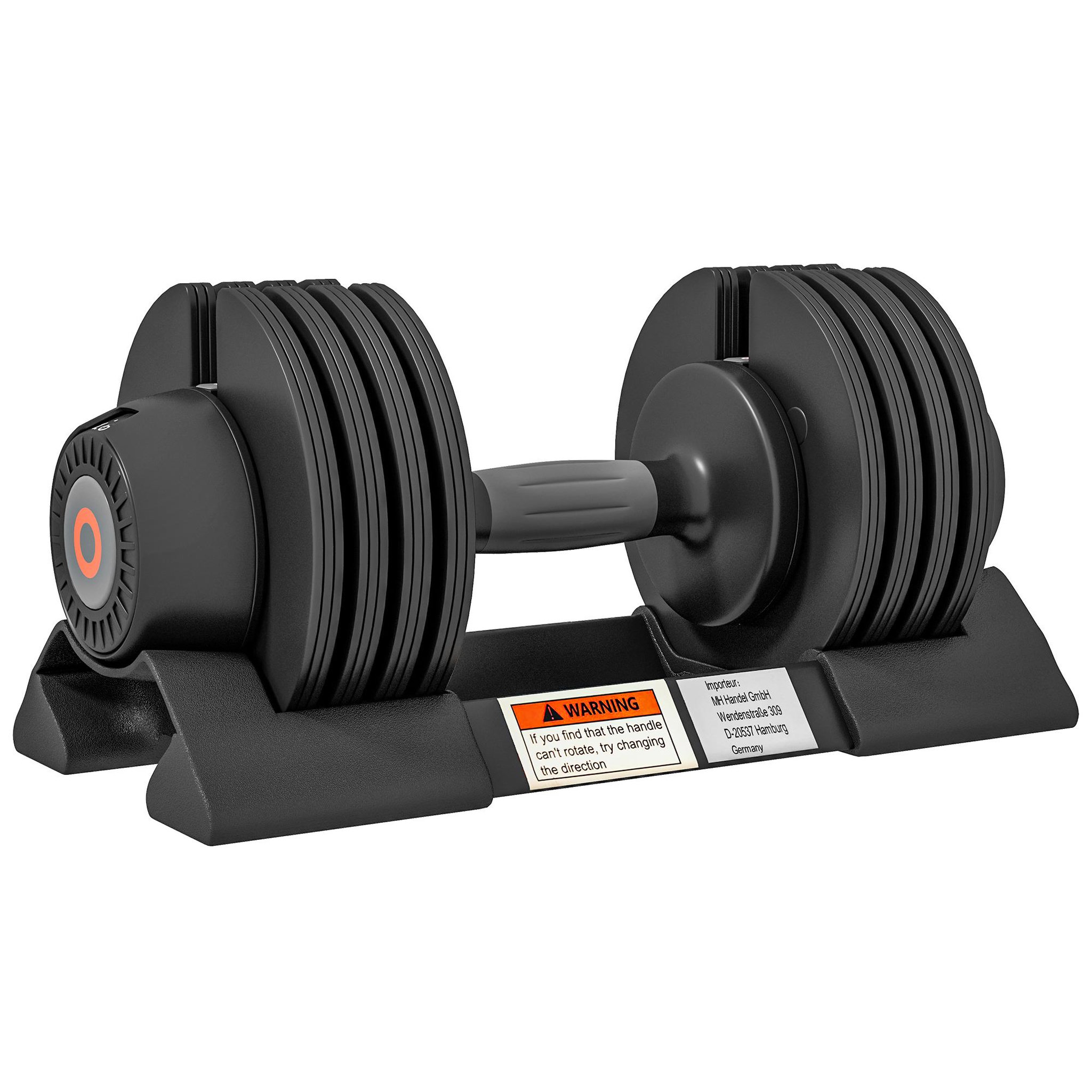 HOMCOM Haltère réglable poids 3,5/6/8/10 kg max. - plateau rangement, poignée antidérapante - acier abs noir