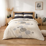 Les Ateliers du Linge Parure housse de couette 260x240 coton 57 fils symbole gris