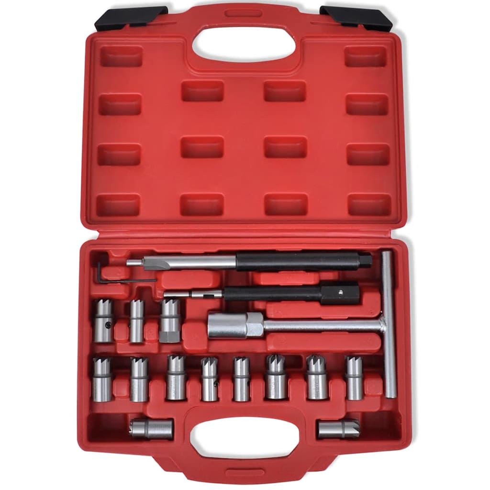 Voir la diapositive 3 : VIDAXL Ensemble de couteau de siege d'injecteur diesel 17 pcs