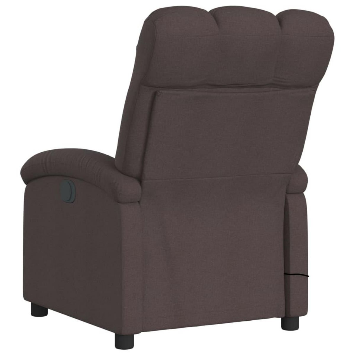 VIDAXL Fauteuil de massage inclinable electrique Marron fonce Tissu