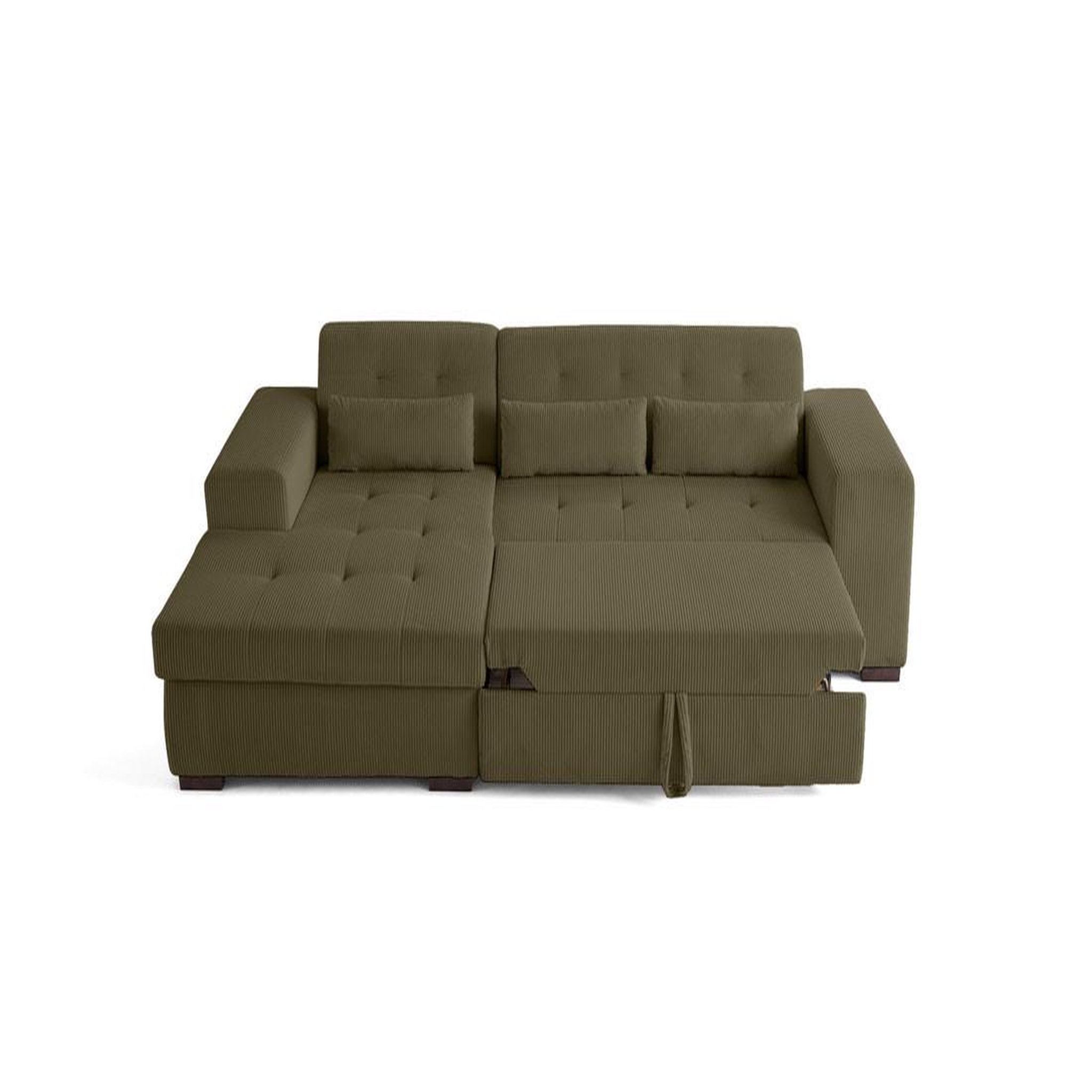 Voir la diapositive 3 : LISA DESIGN Vermont - canapé d'angle gauche - 4 places - convertible avec coffre - en velours côtelé
