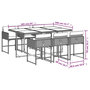 Voir la diapositive 6 : VIDAXL Ensemble a manger de jardin et coussins 7 pcs marron rotin