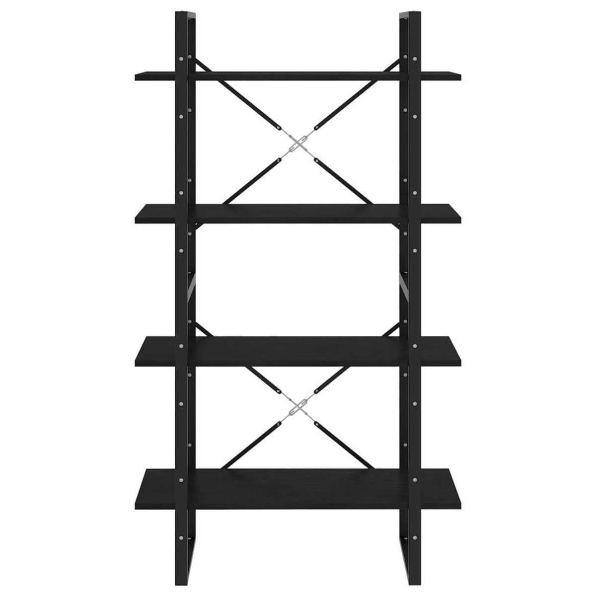 VIDAXL Bibliotheque a 4 niveaux Noir 80x30x140 cm Bois de pin massif