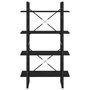 Voir la diapositive 5 : VIDAXL Bibliotheque a 4 niveaux Noir 80x30x140 cm Bois de pin massif