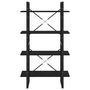 Voir la diapositive 5 : VIDAXL Bibliotheque a 4 niveaux Noir 80x30x140 cm Bois de pin massif