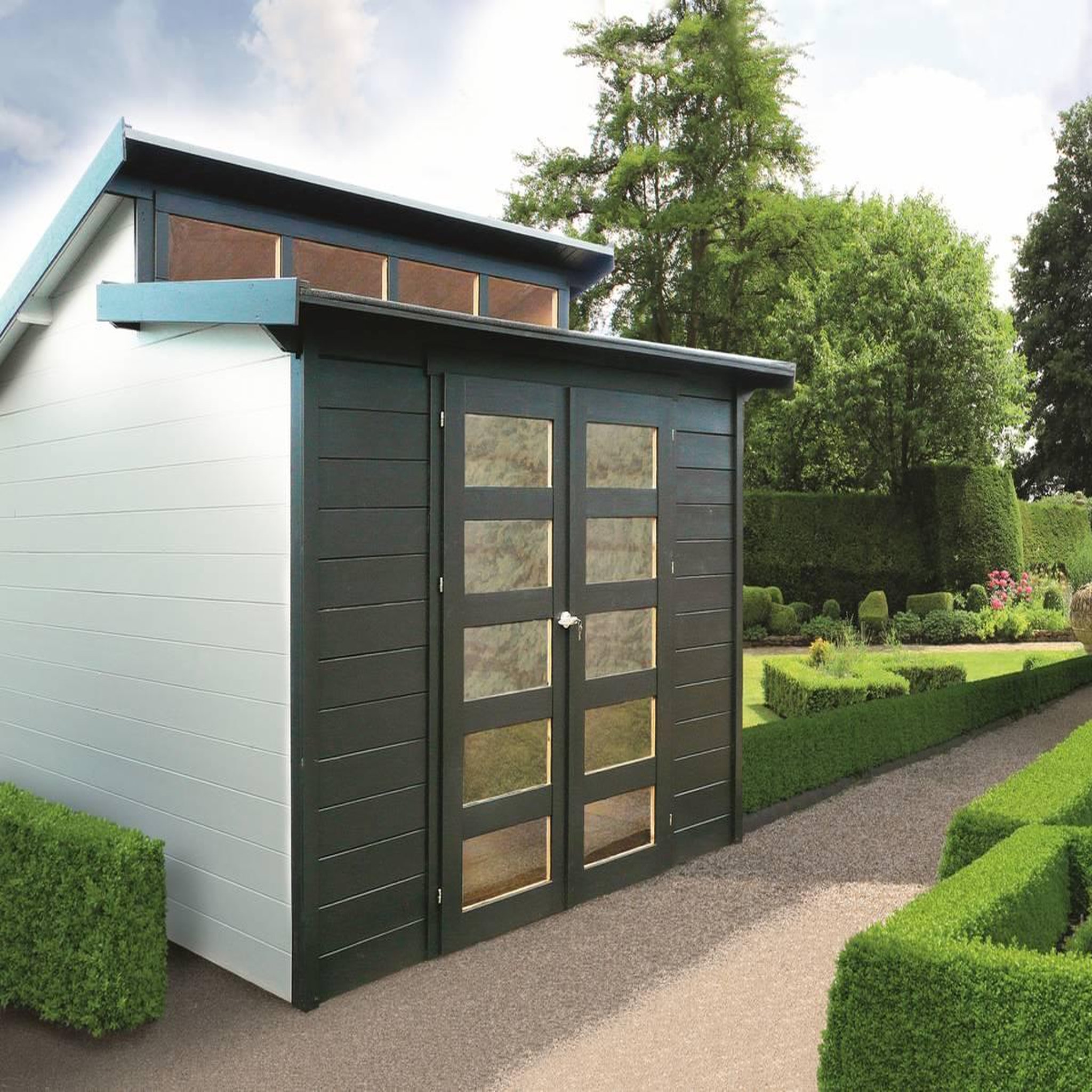 Voir la diapositive 3 : Habitat et Jardin Abri jardin bois  Milano  - 8.92 m² - 2.99 x 2.99 x 2.63 m - 28 mm