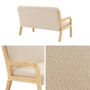 Voir la diapositive 6 : SWEEEK Banquette scandinave enfant en bois et tissu bouclette beige 2 places