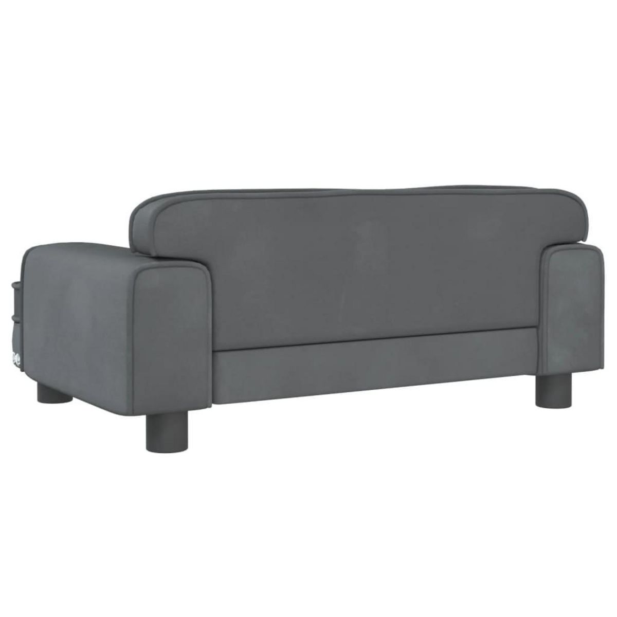 VIDAXL Canape pour enfants gris fonce 70x45x30 cm velours