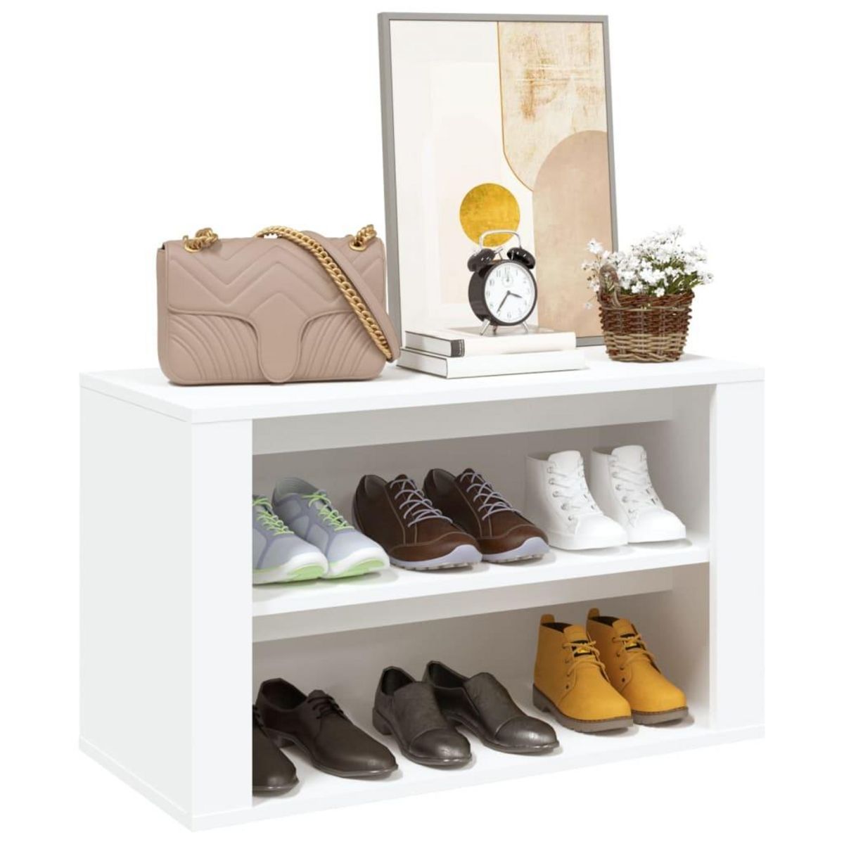 VIDAXL Etagere a chaussures Blanc 75x35x45 cm Bois d'ingenierie